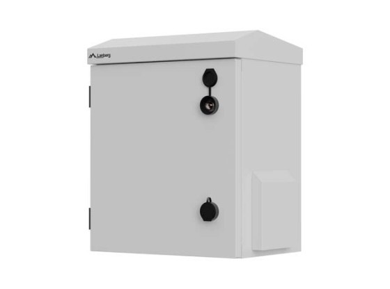 ARMARIO DE RACK DE 10", MONTAJE EN PARED/POSTES, IP55, HERMÉTICO, 320X220X400, GRIS, LANBERG (MONTAADO)