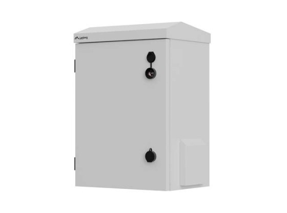 ARMARIO DE RACK DE 10" PARA MONTAJE EN PARED O POSTES, IP55, HERMÉTICO, 340X250X500, GRIS, LANBERG (MONTADO)