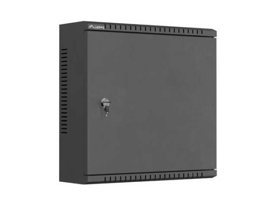 CAJA DE INSTALACIÓN DE TPR DE 10" CON PLACA DE MALLA 400X400X140 NEGRA LANBERG (MONTADA)