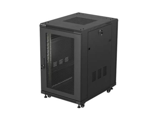 ARMARIO RACK DE 19" INDEPENDIENTE, 18U/600X800 (EN PAQUETE DESMONTABLE) CON PUERTA DE MALLA NEGRA LANBERG