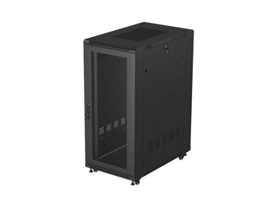 ARMARIO DE RACK DE 19", INDEPENDIENTE, 27U/600X1000 (PAQUETE DESMONTABLE) CON PUERTA DE MALLA NEGRA LANBERG