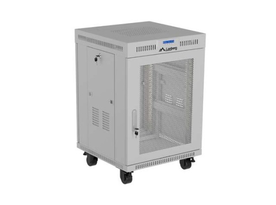 ARMARIO DE RACK DE 19", INDEPENDIENTE, 15U/600X600 (EN PAQUETE DESMONTABLE) CON PUERTA DE MALLA, LCD, GRIS, LANBERG