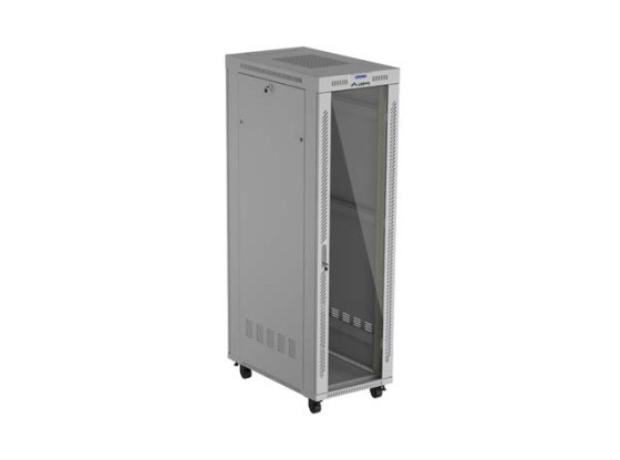 ARMARIO DE RACK DE 19", INDEPENDIENTE, 42U/600X1000 (EN PAQUETE DESMONTABLE) CON PUERTA DE CRISTAL, LCD, GRIS, LANBERG