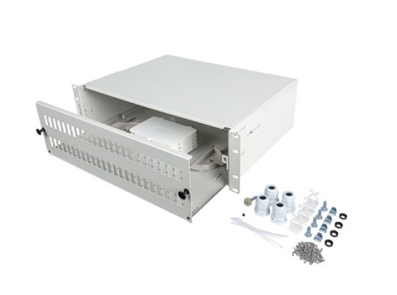 PANEL DE CONEXIONES DE FIBRA ÓPTICA LANBERG DE 19" Y 3U PARA MONTAJE EN RACK, 48XSC DÚPLEX / 48XLC CUÁDRUPLE, GRIS + ACCESORIOS
