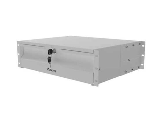 CAJÓN DE 19" 3U/483 X 360 MM CAPACIDAD MÁXIMA DE CARGA DE HASTA 90 KG MONTAJE DE 4 PUNTOS GRIS LANBERG