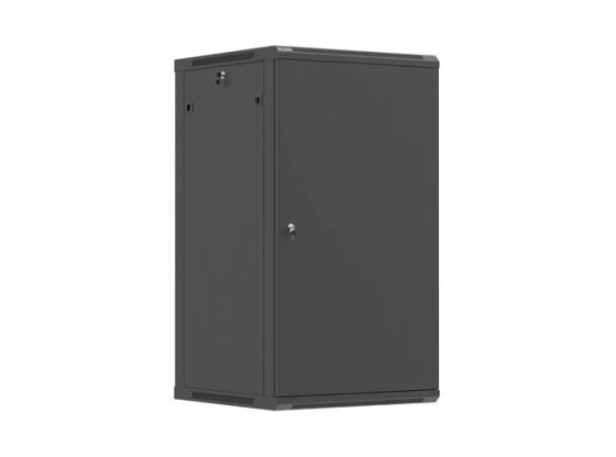 ARMARIO DE RACK DE 19", MONTAJE EN PARED, 22U/600X600 (PAQUETE DESMONTABLE) CON PUERTA METÁLICA NEGRA LANBERG