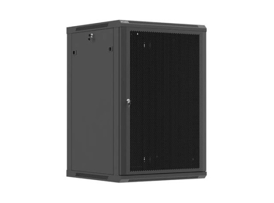 ARMARIO DE RACK DE 19", MONTAJE EN PARED, 18U/600X600 (PAQUETE DESMONTABLE) CON PUERTA PERFORADA, LANBERG NEGRO