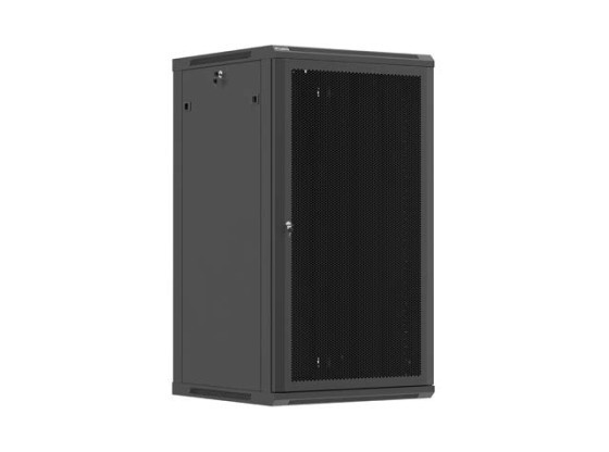 ARMARIO DE RACK DE 19", MONTAJE EN PARED, 22U/600X600 (PAQUETE DESMONTABLE) CON PUERTA PERFORADA, NEGRO, LANBERG