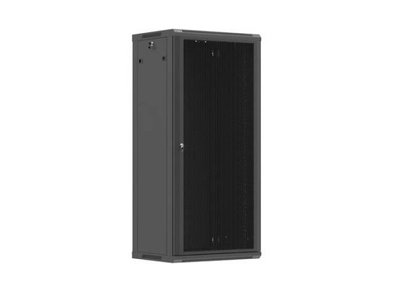 ARMARIO RACK DE 19" PARA MONTAJE EN PARED, 27U/600X450 (PAQUETE DESMONTABLE) CON PUERTA PERFORADA, LANBERG NEGRO