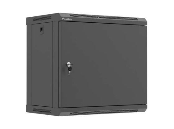 ARMARIO RACK DE 19" PARA MONTAJE EN PARED, 9U/540X350 (PAQUETE DESMONTABLE) CON PUERTA METÁLICA NEGRA DE LANBERG
