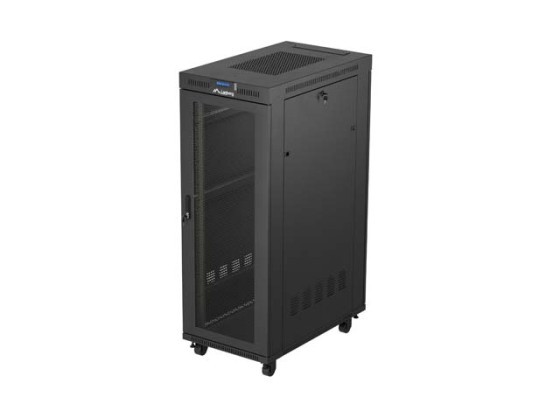 ARMARIO DE RACK DE 19", INDEPENDIENTE, 32U/600X1000 (MONTAADO) CON PUERTA DE REJILLA, LCD, NEGRO, LANBERG