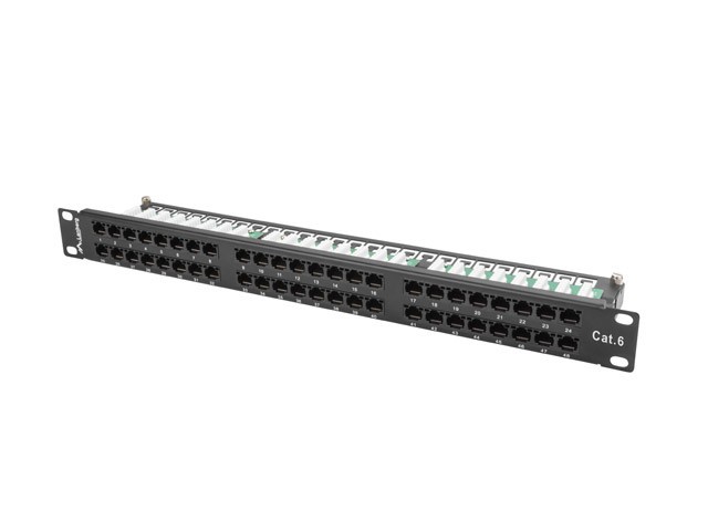 PANEL DE CONEXIONES 48 PUERTOS 1U 19" CAT.6 UTP NEGRO LANBERG