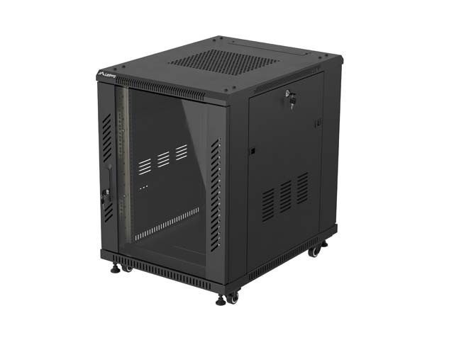 RACK DE INSTALACIÓN 19" 15U 600X800 NEGRO LANBERG PUERTA DE CRISTAL (PAQUETE PLANO)