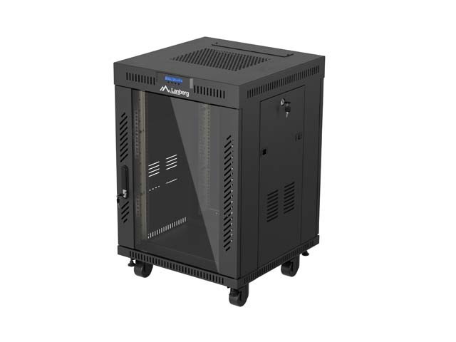 ARMARIO RACK 19" INDEPENDIENTE 15U/600X600 (FLAT PACK) CON PUERTA DE CRISTAL LCD NEGRO LANBERG V2