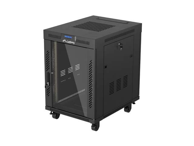 ARMARIO RACK 19" INDEPENDIENTE 15U/600X800 (FLAT PACK) CON PUERTA DE CRISTAL LCD NEGRO LANBERG V2