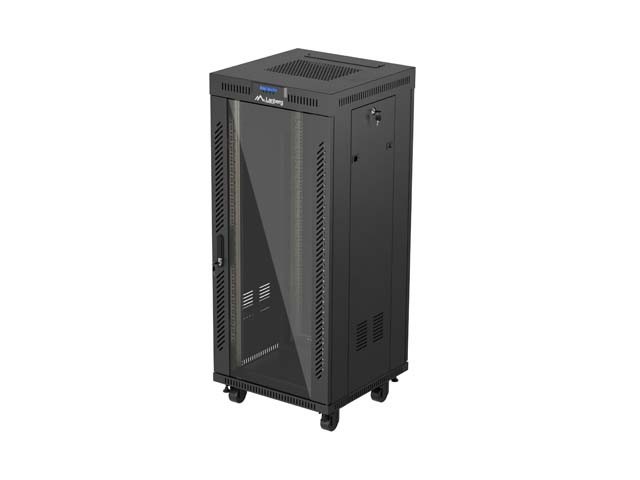 ARMARIO RACK 19" INDEPENDIENTE 27U/600X600 (FLAT PACK) CON PUERTA DE CRISTAL LCD NEGRO LANBERG V2