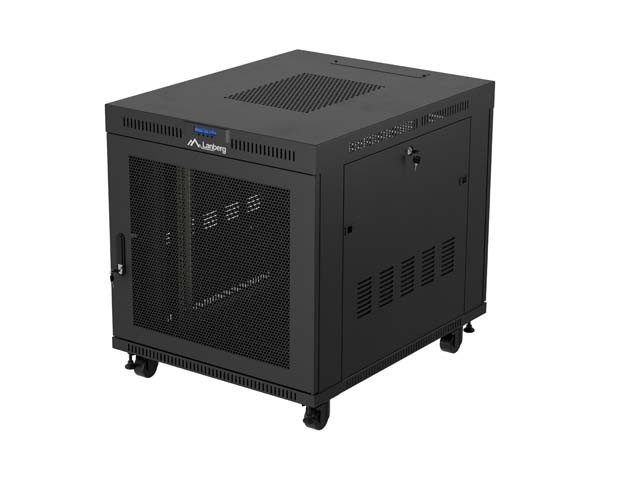ARMARIO RACK 19" INDEPENDIENTE 15U/800X1000 (FLAT PACK) NEGRO CON PUERTA DE CRISTAL LCD LANBERG V2