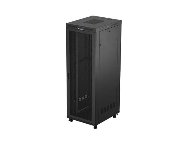 ARMARIO RACK 19" AUTOPORTANTE 47U/800X1000 (FLAT PACK) CON PUERTA DE REJILLA LCD NEGRO LANBERG V2