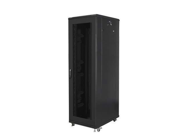 ARMARIO RACK 19" AUTOPORTANTE 42U/800X800 CON PUERTA PERFORADA NEGRO LANBERG (MONTADO)