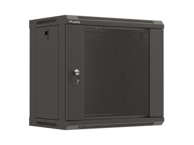 RACK DE INSTALACIÓN 19" 9U 540X350 NEGRO PUERTA DE CRISTAL LANBERG (PAQUETE PLANO)