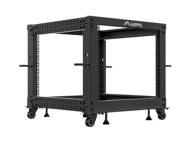 RACK ABIERTO 19" 9U 600X600-1100 AJUSTABLE NEGRO LANBERG