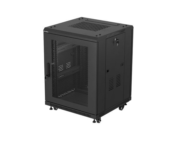 RACK DE INSTALACIÓN 19" 15U 600X600 NEGRO PUERTA PERFORADA LANBERG (PAQUETE PLANO)