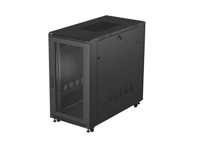 INSTALACIÓN ARMARIO RACK 19" 22U 600X1200 NEGRO PUERTA PERFORADA LANBERG (PAQUETE PLANO)