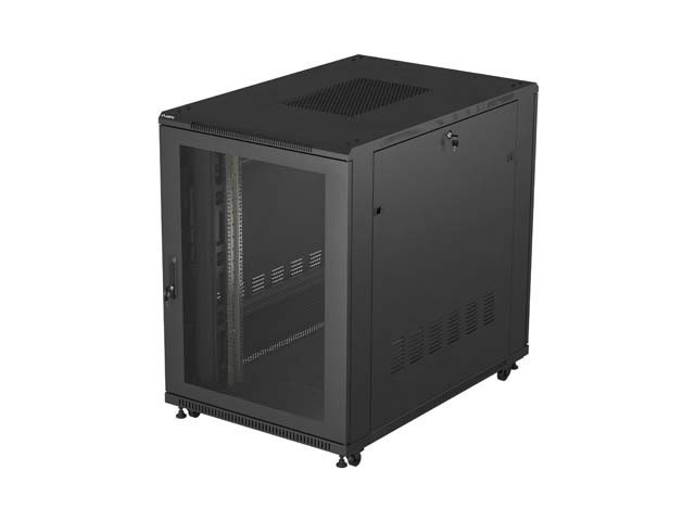 ARMARIO DE INSTALACIÓN EN RACK 19" 22U 800X1200 NEGRO PUERTA PERFORADA LANBERG (PAQUETE PLANO)