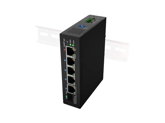 SWITCH LANBERG ILFE-4P-1GE-1S-90 POE INDUSTRIAL LIGERO 1XBT 3XAT SFP+ETH DIN FAST ETHERNET