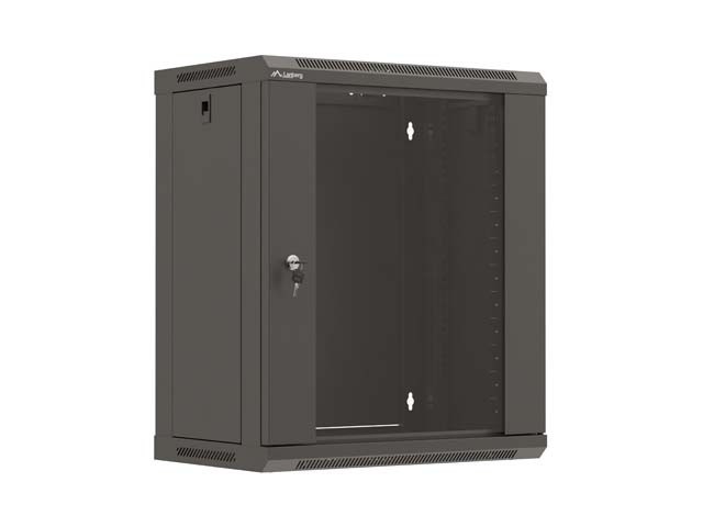 RACK DE INSTALACIÓN 19" 12U 540X350 PUERTA DE CRISTAL NEGRO LANBERG (PAQUETE PLANO)